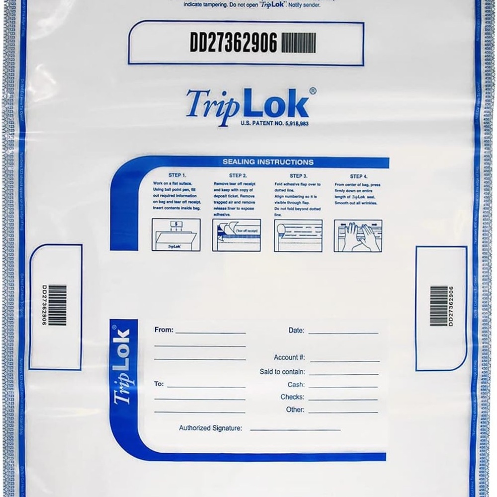 TRIPLOK EXTRA LARGE Security/ DEPOSIT Bags (48 quantity)